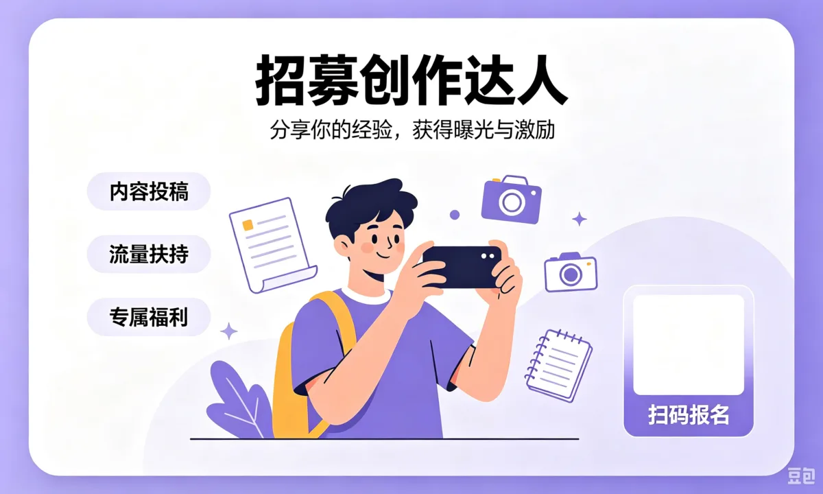 网站APP招募创作达人文案！